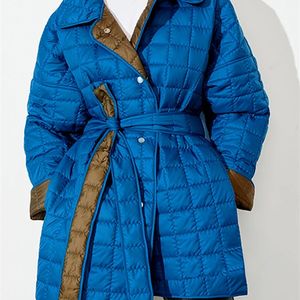 Kadınlar Down Parkas Sıradan Çift Taraflı Kapitone Ceket Kadın Gevşek İnce Parkas Ceket Vintage Dantel Yukarı Çıkış Sonbahar Kış Bayanlar Büyük Boy Ceket 220909