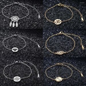 Ссылка браслетов VNI и MIA нержавеющая сталь OM Sun Bracelet для женщин Оптовая модная йога -ловца Dream Dream Dewelry Drop