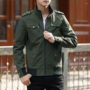 Jackets masculinos Casaco masculino 2022 Primavera e outono Coreano Algodão puro Grande Stand Collar Work Jacket Wear