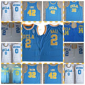 UCLA Zach Lavine Basketball Jersey Kevin Love Bill Walton Russell Westbrook Lonzo Ball White University NCAA College Mens Jerseys