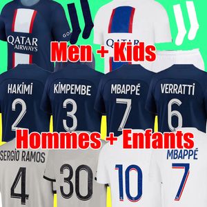 Gracz Mbappe koszulka piłkarska Hakimi Sergio Ramos Sanches PSGS MAILLOTS Piłka nożna Zestawy dla dzieci Zestawy dla dzieci