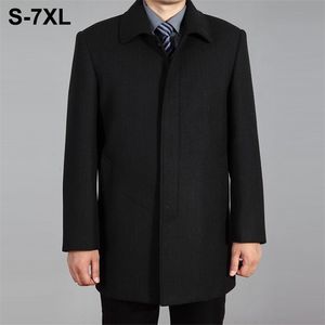 Men's Wool Blends Men Winter Jacket Autumn Wool Coat High Quality Woolen Jacket Male Pea Coat Overcoat Men Winter Long Coat Plus Size 7XL 220909