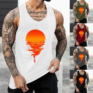 Tampas masculinas pacote de top de pescoço de tartaruga para homens impressão solar de verão masculino Eu moldei a blusa de colete com mangas redonda sem mangas