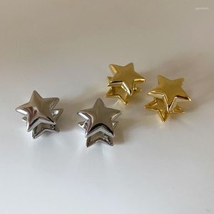 Stud Earrings TARCLIY Geometric Three-Dimensional Metal Five-pointed Star Earring Simple Small Ear Buckle Women Cute Trends Jewelry