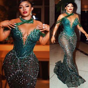 2022 ASO ASO EBI Mermaid فساتين حفلة موسيقية فاخرة مرتبطة بدانتيل مثير في المساء الرسمي الحزب الثاني استقبال عيد ميلاد فستان ZJ227