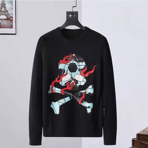 Maglioni firmati Mens maglia Pullover Felpa con cappuccio Manica lunga Teschio cristallo Maglione Felpa uomo Ricamo Maglieria lettera Autunno Inverno Moda abiti di lusso M-3XL