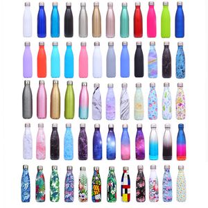 BPA Free Stainless Steel Water Bottle 17oz Matte Double Wall Insulated Vacuum Cola Shape Drinkware Cups 909