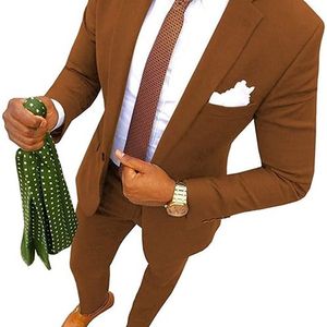 Мужские костюмы Blazers Brown Burgundy Coffee Fuchsia Slim Fit Men Suits жених смокинга Терно Маскулино выпускной пиджак Свадебный обычай 2 PCS Jacketpant 220909