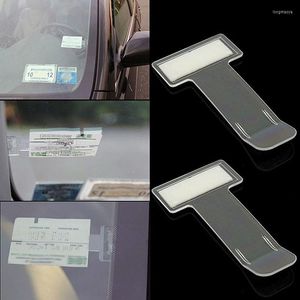 Innendekorationen, Auto-Ticket-Ordner, Mini-T-Form, transparent, umweltfreundlich, Halterung, Styling-Zubehör