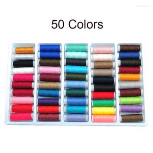 衣料品糸50色縫製スレッドグリッターシルバーゴールド402マシン キルティング ハンドDIYクラフト用のポリエステルスレッド
