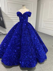 Special Occasion Dresses Party A-line Dress prom Royal Blue Luxury Sparkling Lace A Version SM66991