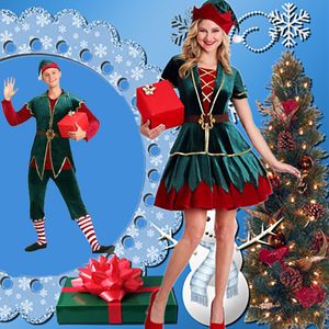 Special Occasions Bazzery Men Women Christmas Adult Santa Claus Cosplay Costume Carnival Xmas Party Elf Festival Couple Fancy Dress Stage 220909