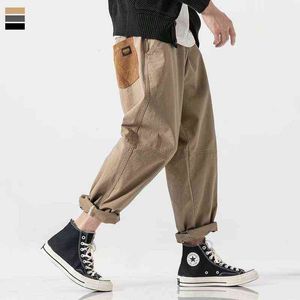 Erkek pantolon hip hop joggers harem erkek kargo askeri siyah gri gündelik harajuku sokak kıyafeti eşofman erkek bol t220909