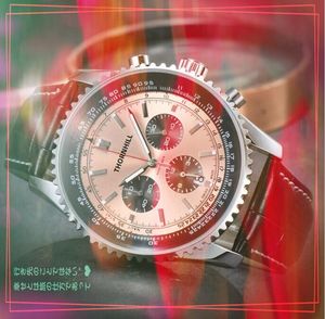 orologio da polso con timer da cintura in pelle a sei aghi quadranti secondari da 45 mm lavoro moda mens orologi popolari Sport Japen VK cronografo al quarzo regali da uomo all'ingrosso orologio da polso