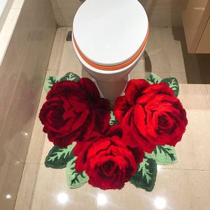 Halılar gül banyo kaymaz halı oturma odası yatak odası başucu dekoratif paspas sehpa kanepe modern moda halı 60x70cm 2022