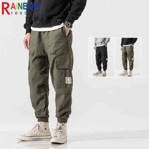 Men's Pants Rainbowtouches Fashion Brand Men's Cargo Pants Casual Tie Feet Trousers Solid Color Vintage Style Boys Overalls Superior Quality T220909