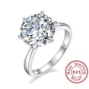 Wedding Rings Luxe 925 SILVER 5 karaat Uitstekend Cut D Color Pass Diamond Test Mossanite Party Ringwedding1832