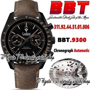 BBT Dark Side Moon Mens Watch 9300 Chronograph Automatic bt311.92.44.51.01.006 Черный циферблат с маркерами Ручка из нержавеющей стали Кожаный ремешок Супер версия Часы Eternity