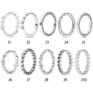 Nieuwe Sterling Silver Ring Fit Pandora Love Heart Stars Arrow Infiniti Knoopte Shell Rings voor Europese vrouwen Wedding Origineel F2766