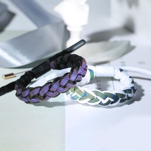 Bracelets designer for women men Lace Woven Holographic Reflective Couple Bracelet