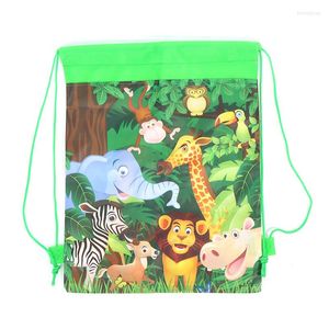 Aufbewahrungstaschen, Dschungel-Tier-Thema, Kordelzug, Geschenke, Tasche, Babyparty, Dekoration, Rucksack für