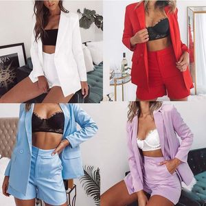 Two Piece Dress Plus Size Elegant Office Lady Suit Short Pants Women Jacket Blazer Top High Waist Mini Shorts Suits Casual Work Wear 2 Set1