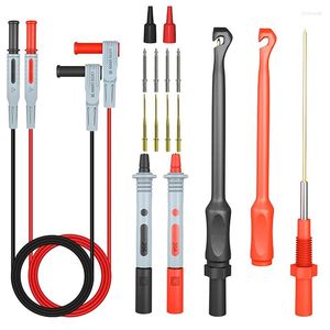 Flashampar facklor Multimeter Automotive Test Leads Kit med Wire Piercing Clip Puncture Probes 4mm Banana Plug Extension Cable Set