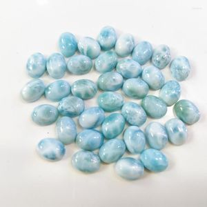 Beads Natural Larimar Beads6 8mm Oval Shape Ring Face Gemstone3pc/lot Semi Precious Stone Jewelry Making Accessorie