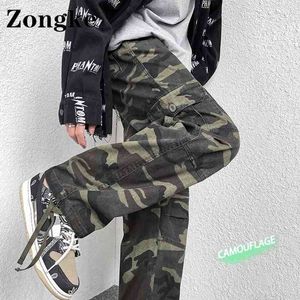 Calças masculinas Zongke Camuflage Cargo Pants Men Rouse Streetwear Calça de carga CAMO CAMO JAPONEY MODAS HOMENS 3XL 2022 NOVOS ARTIVALS T220909