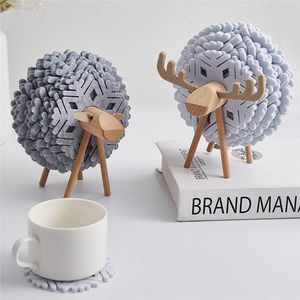 Home Decor Round Felt Cup Mats Creative Office Sheep ShapeInsulatedJapan Style Anti Slip Pads Coasters Art Crafts Gift