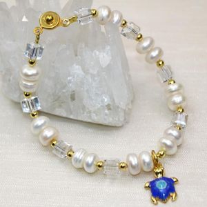 Strang Mode Charms Natürliche Weiße Perle 6 8mm Abacus Perlen Für Armband Armreif Frauen Cloisonné Einzigartige Diy Schmuck 7,5 zoll B2999