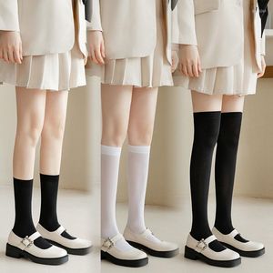 Women Socks & Hosiery Woman Velvet Stockings Cute Black White JK Lolita Long Over Knee High For Girls Fashion Kawaii Cosplay Sexy NylonSocks