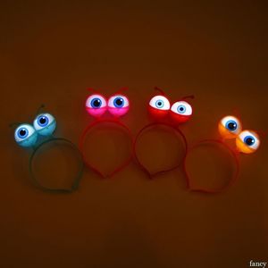 Hair Accessories Alien Eyeball LED Hoop Flashing Glow Headband Crown Heart Light Up bands Party Christmas 220909