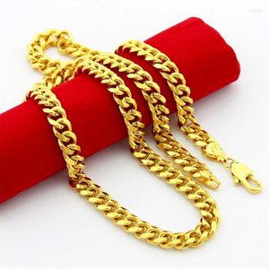 Chains Personality And Classic Men Wedding Anniversary Jewelry Ornamentation 24K Gold Thick 52cm Necklace JP064