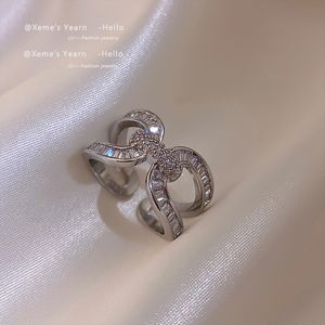 2022 anelli regolabili con zirconi a forma di U di nuovo design accessori hip-hop per ragazza elettronica per regalo di gioielli di moda coreana per ragazze da donna