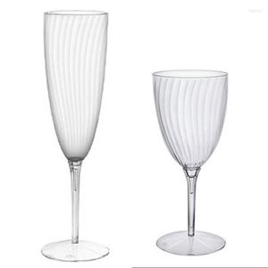 Set di posate 8 pezzi in plastica Flute da champagne Bicchieri Tazze Tazze da vino rosso