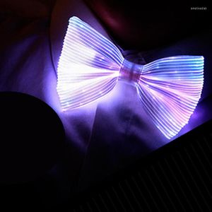 Bow Ties EDM Music Festival Led Light Up Tie Glow i det m￶rka uppladdningsbara mode Lysande personlig vuxenparti Gif