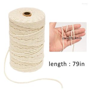 Caso Yarn Durável 3mm x 200m Cordão branco Cordão natural bege torcido RAPE MACRAMENTO DE MACRAME