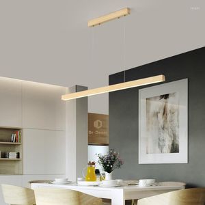 Pendant Lamps Nordic LED Wood Lights For Dining Room Decoration Home Living Art Lamp Kitchen Hanging Indoor Lighting