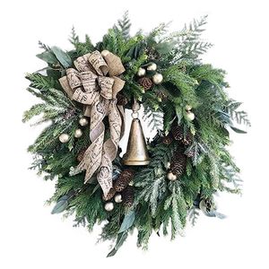 Decorações de Natal Wreaths Porta da frente Pinela Artificial Pine Garland Chas Tree Windows Hanging Decoration 220909