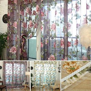 Kurtyna High-end House Tekstyl Flowered Haftowany chiński tkaninę Tiul Sheer 3D Window Luksusowa Valance do salonu