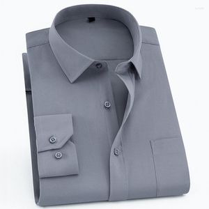 Męskie koszule męskie chłopcy w paski szarej żółtej koszuli plus size 3xl 4xl Men Men Button Up Business Office Wear Collera