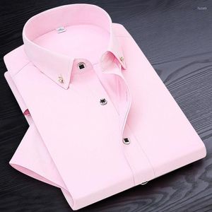 Camisas casuais masculinas 2022 de alta qualidade masculina camisa de vestido de manga curta roupas masculinas fit