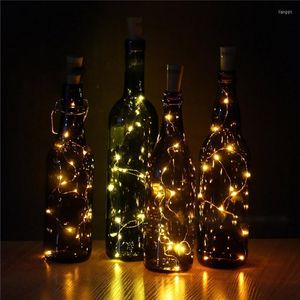 Strängar 0,75 m 15Led Wine Cork Light Bottle Form Battery Copper Wire String Lights For Diy Christmas Party Wedding Decor