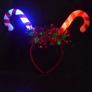 Saç Aksesuarları Şeker Kamışı Headband Led Festival Partisi Hoop Kostüm Meapwear Noel Işıkları Halloween Glow Malzemeleri 220909