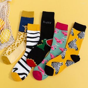 Women Socks & Hosiery Animal Prin Giraffe Striped Cartoon Calcetines Woman Skarpetki Damskie Kobieta Skarpety Funny Divertidos Sock CottonSo