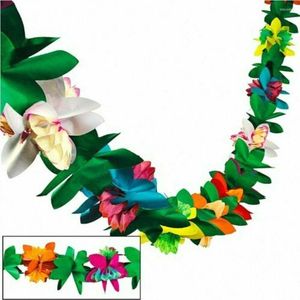 Decorative Flowers Jungle Birthday Hawaii Style Festival Party Tissue Banner Flower Garland Tropical Type Paper
