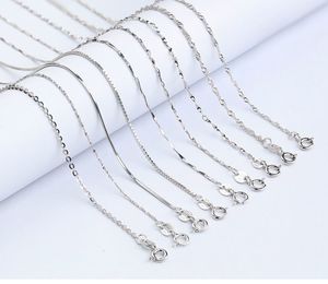 Solid Sterling Silver Snake Box Link Chain Lobster Clasp ketting Fit hanger in bulk groothandel cm