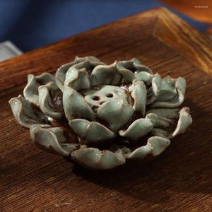 Fragrance Lamps Ceramic Lotus Shape Incense Burner Stick Holder Buddhism Plate Sandalwood Home Decoration