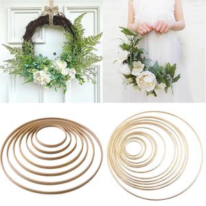 装飾的な花Luanqi Iron Hoop For Froal Reath Accessory Bamboo Ring Wedding Supply花嫁人工輪クリスマス飾り